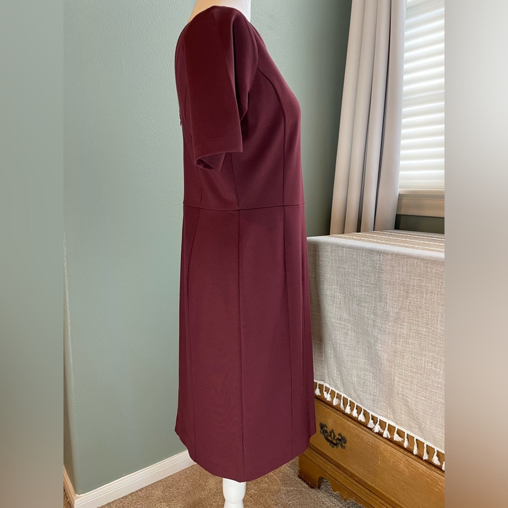 Ann Taylor Burgundy Dress Sz 8P - 8 Petite - Picture 2 of 11